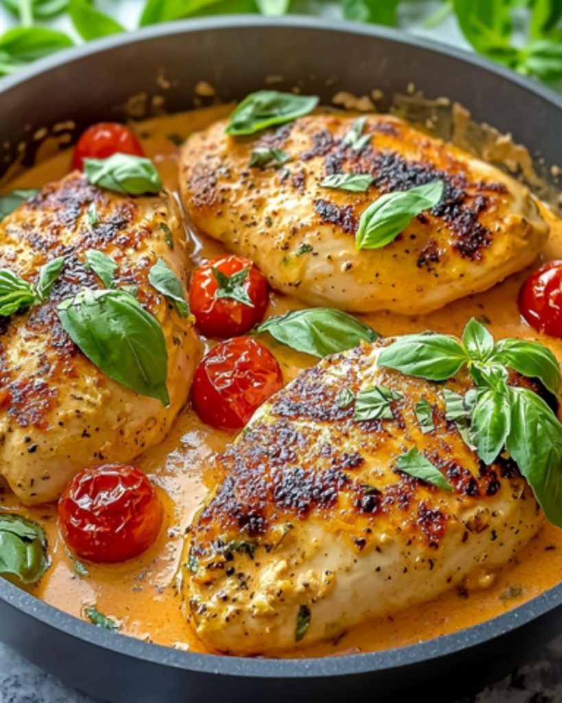 Filets de Poulet en Sauce Crémeuse à la Tomate