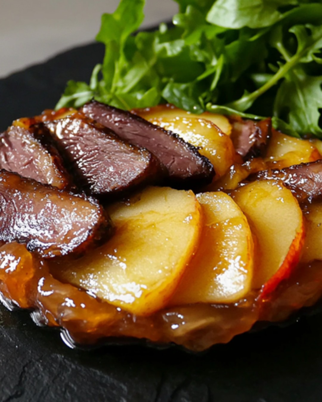 Tatin de Pommes au Magret Fumé : Un Mélange Sucré-Salé Réconfortant 