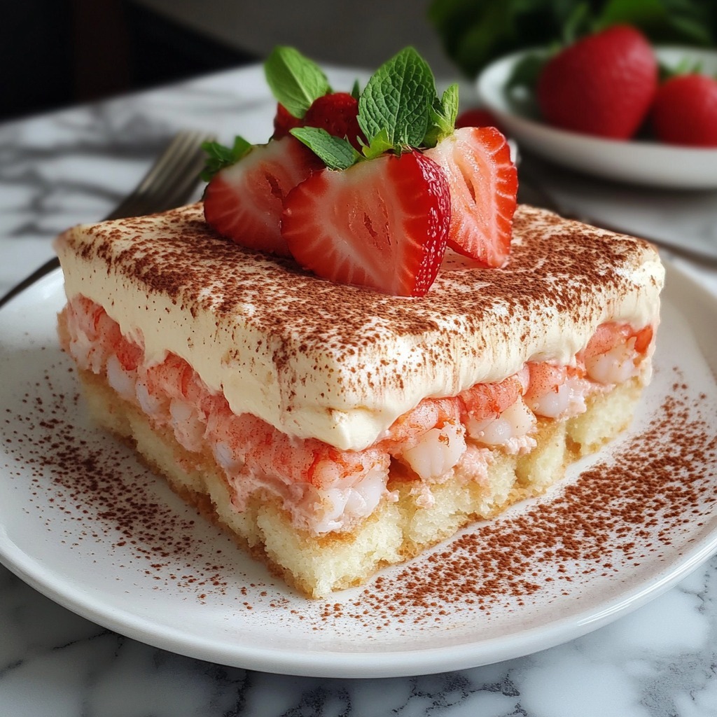 Tiramisu aux crevettes roses