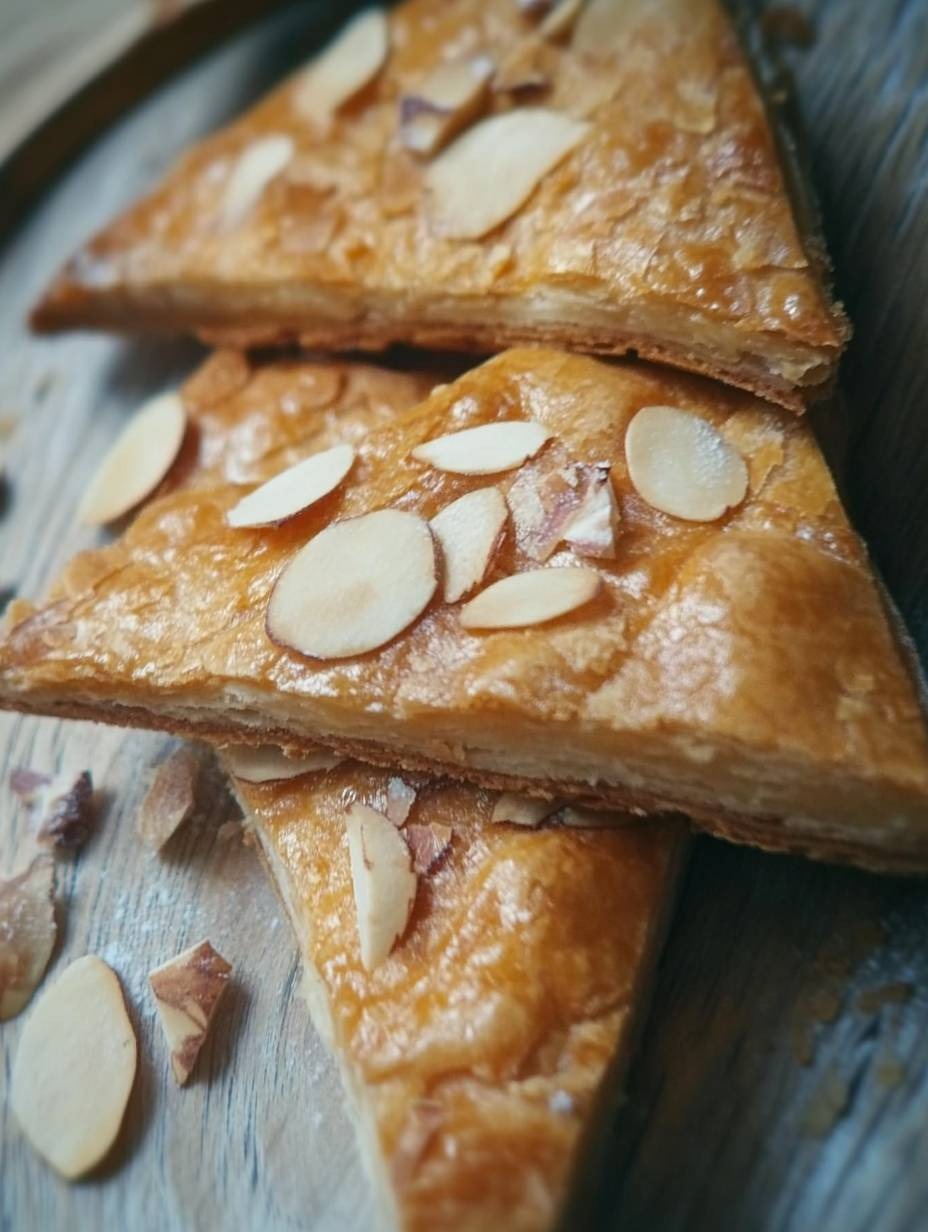 triangles feuilletés à la crème d’amandes