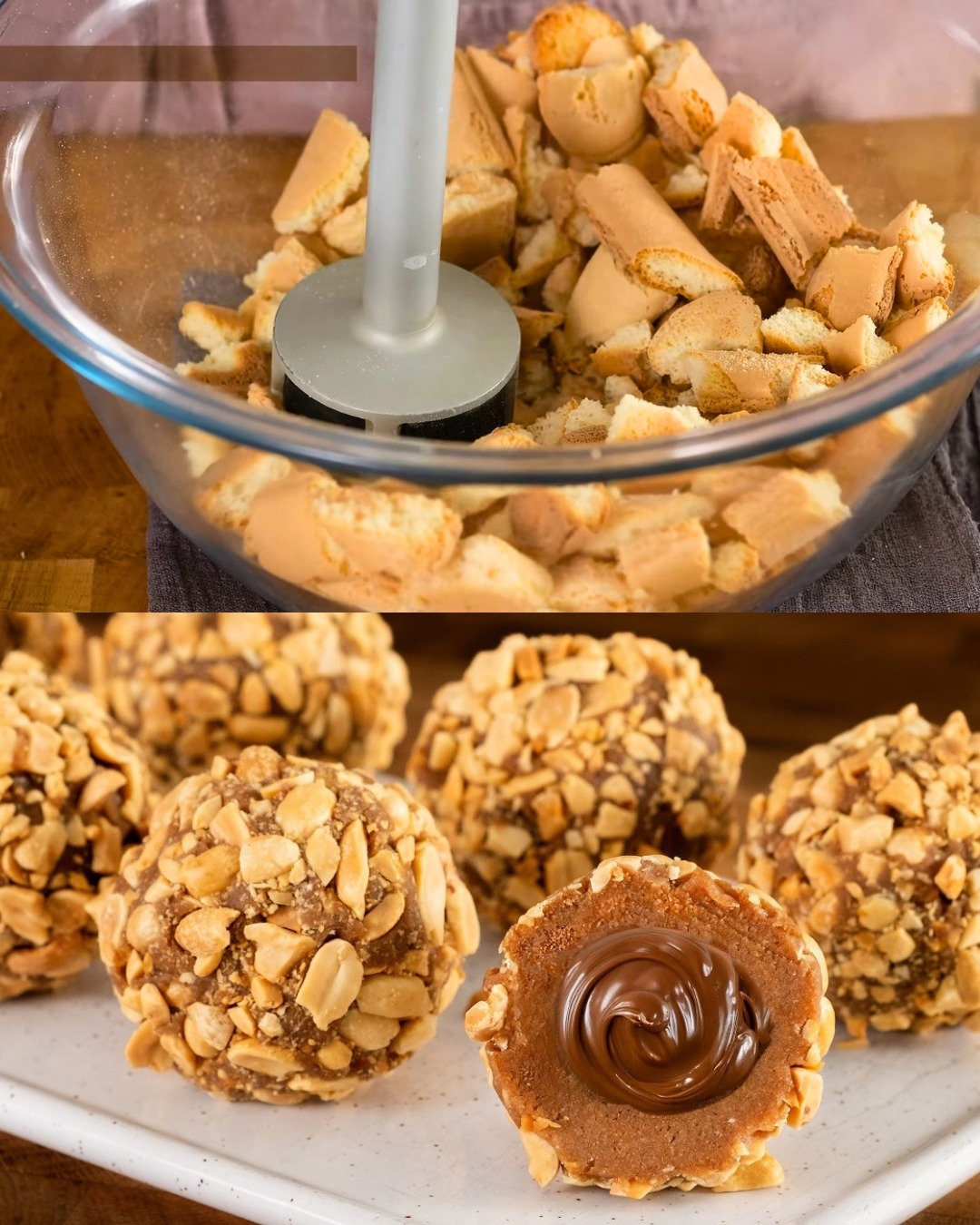 Boules de dessert au mascarpone fourrées au Nutella