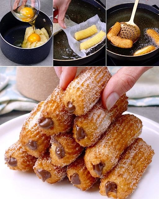 CHURROS FARCIS À LA CRÈME DE NOISETTE 