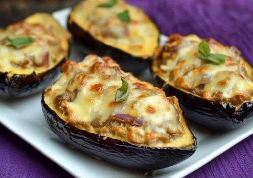 aubergines farcies aux poulet et fromage