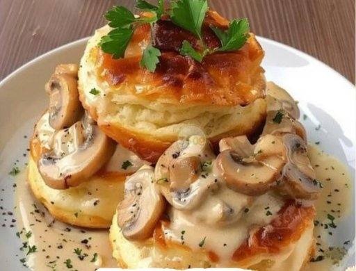 Vol-au-Vent au Poulet et Champignons