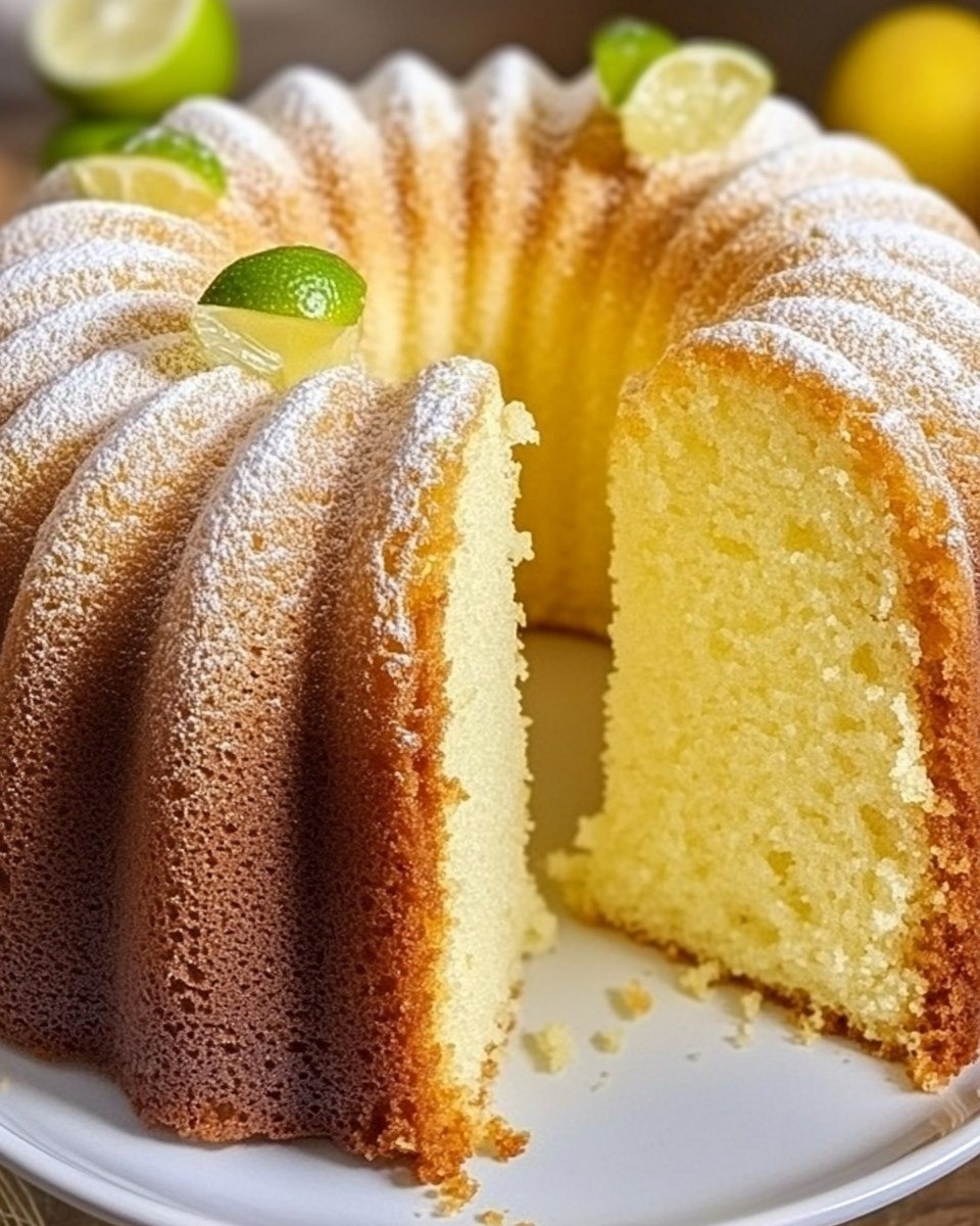 Délice de gâteau quatre-quarts au citron et au citron vert