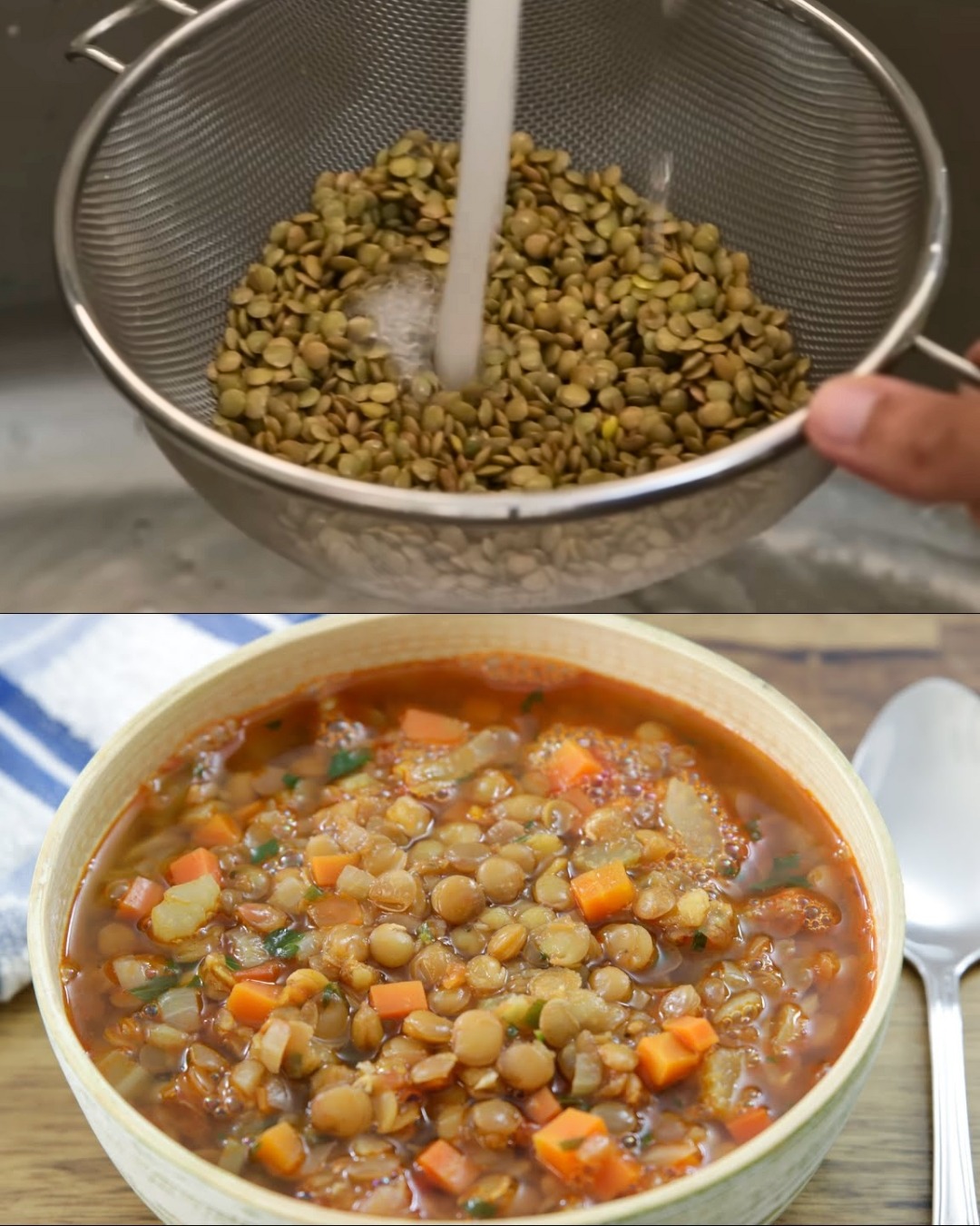 Soupe copieuse aux lentilles et aux légumes