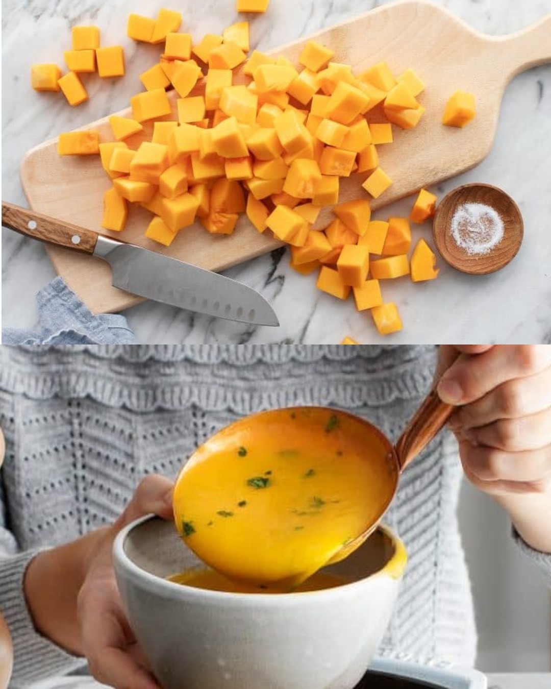 Soupe de courge musquée à la sauge et au gingembre