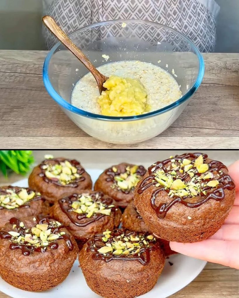 Muffins à l’avoine et à la banane avec cacao et noix de coco