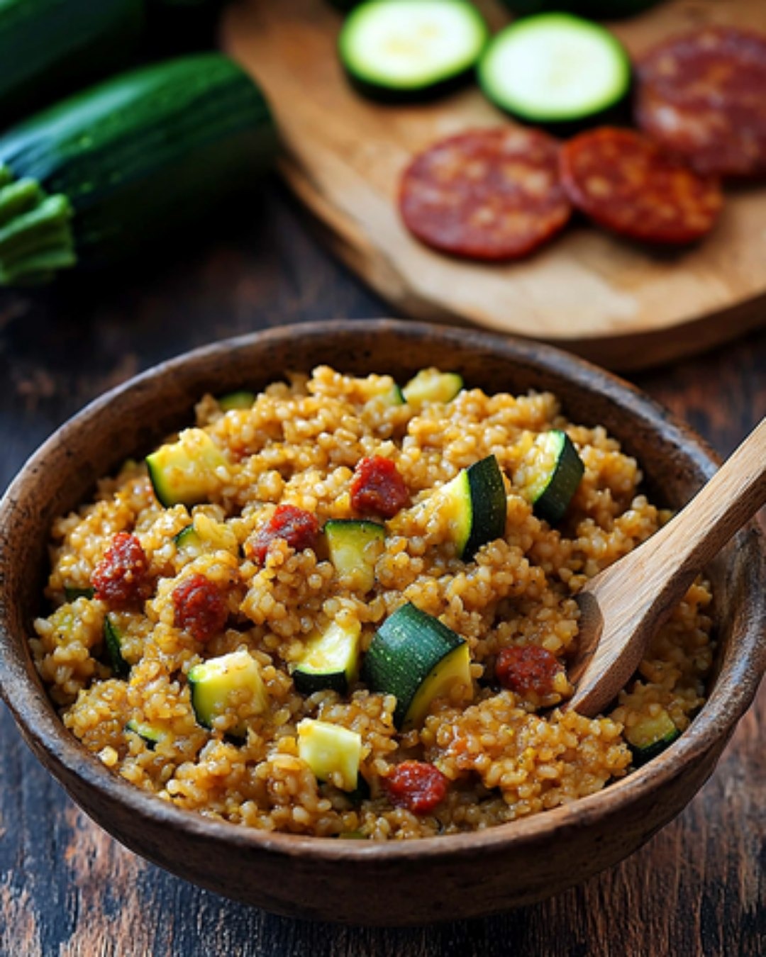 Risotto de Boulgour à la Courgette et au Chorizo