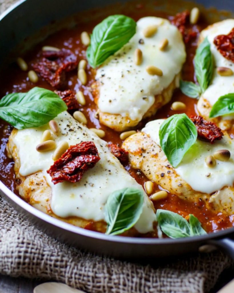 Suprêmes de Poulet à la Mozzarella et Basilic,