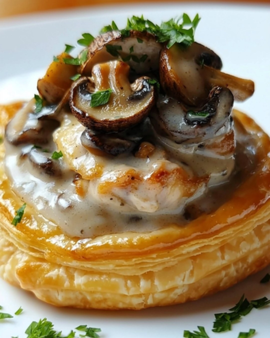 Vol-au-Vent au Poulet Crémeux et Champignons Fondants