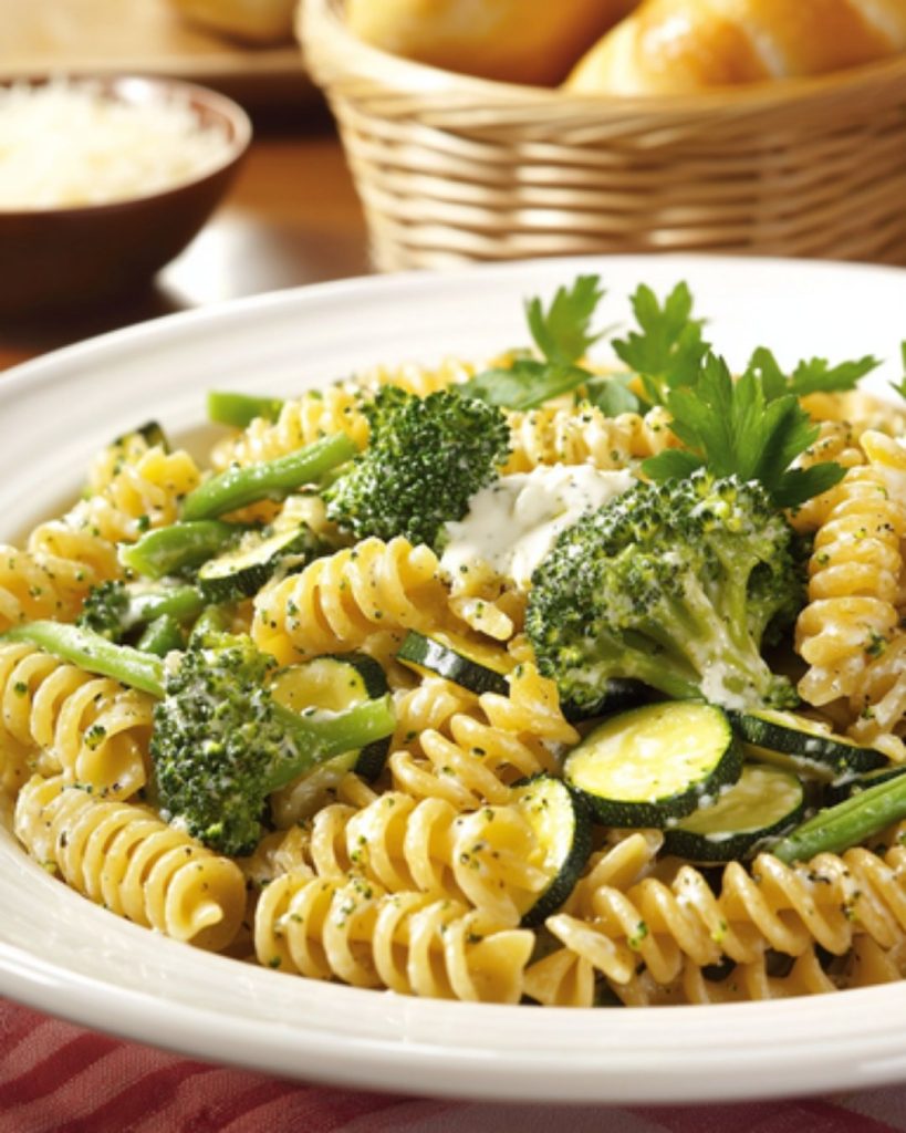 Fusilli Légers aux Courgettes et Sauce Fromage Blanc & AiL