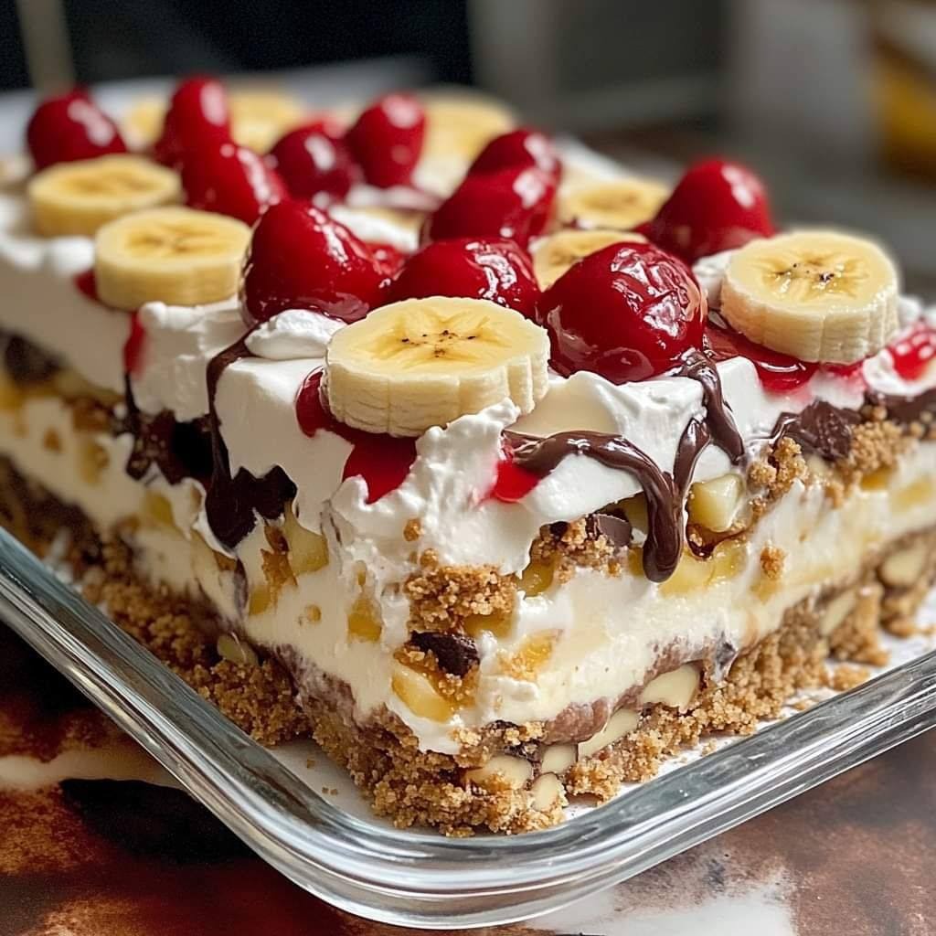 Gâteau Banane Split Sans Cuisson