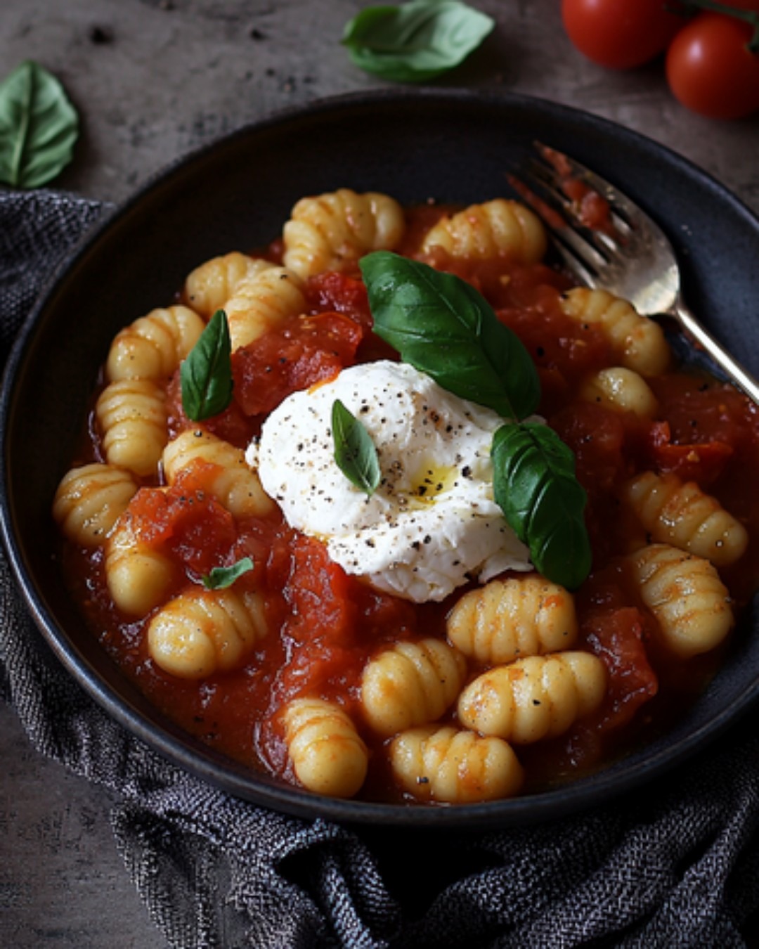 Gnocchi à la Sauce Tomate et Burrata