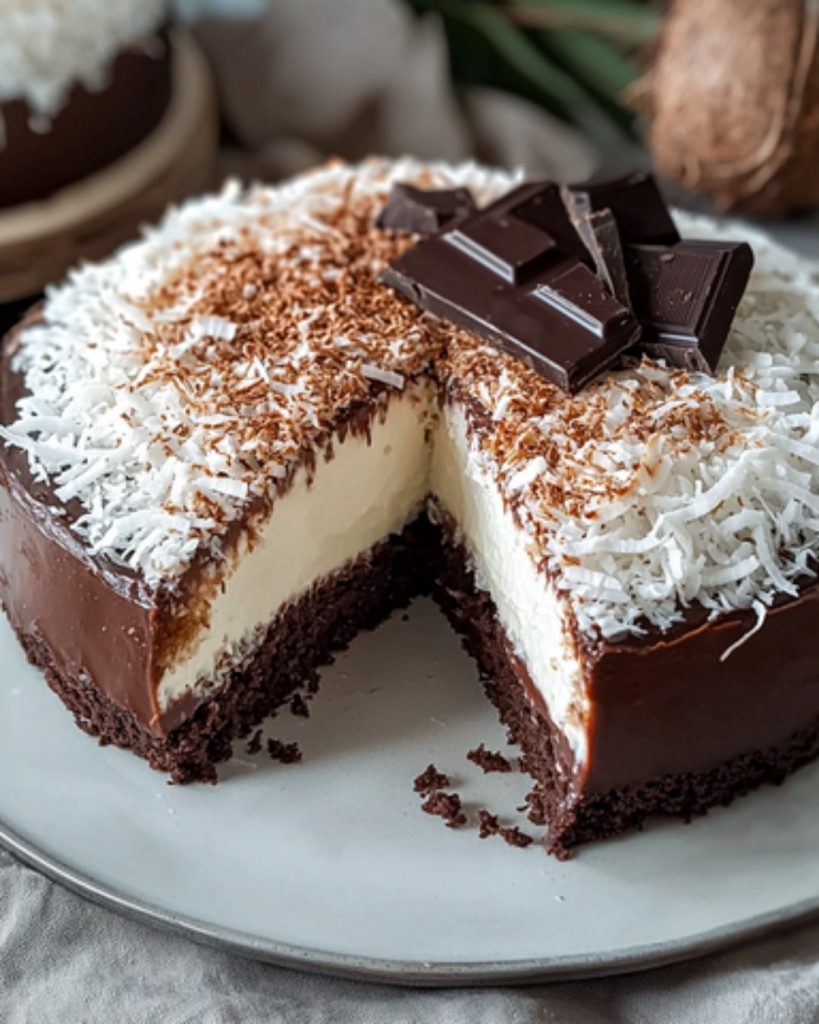 Gâteau Froid à la Noix de Coco et Chocolat