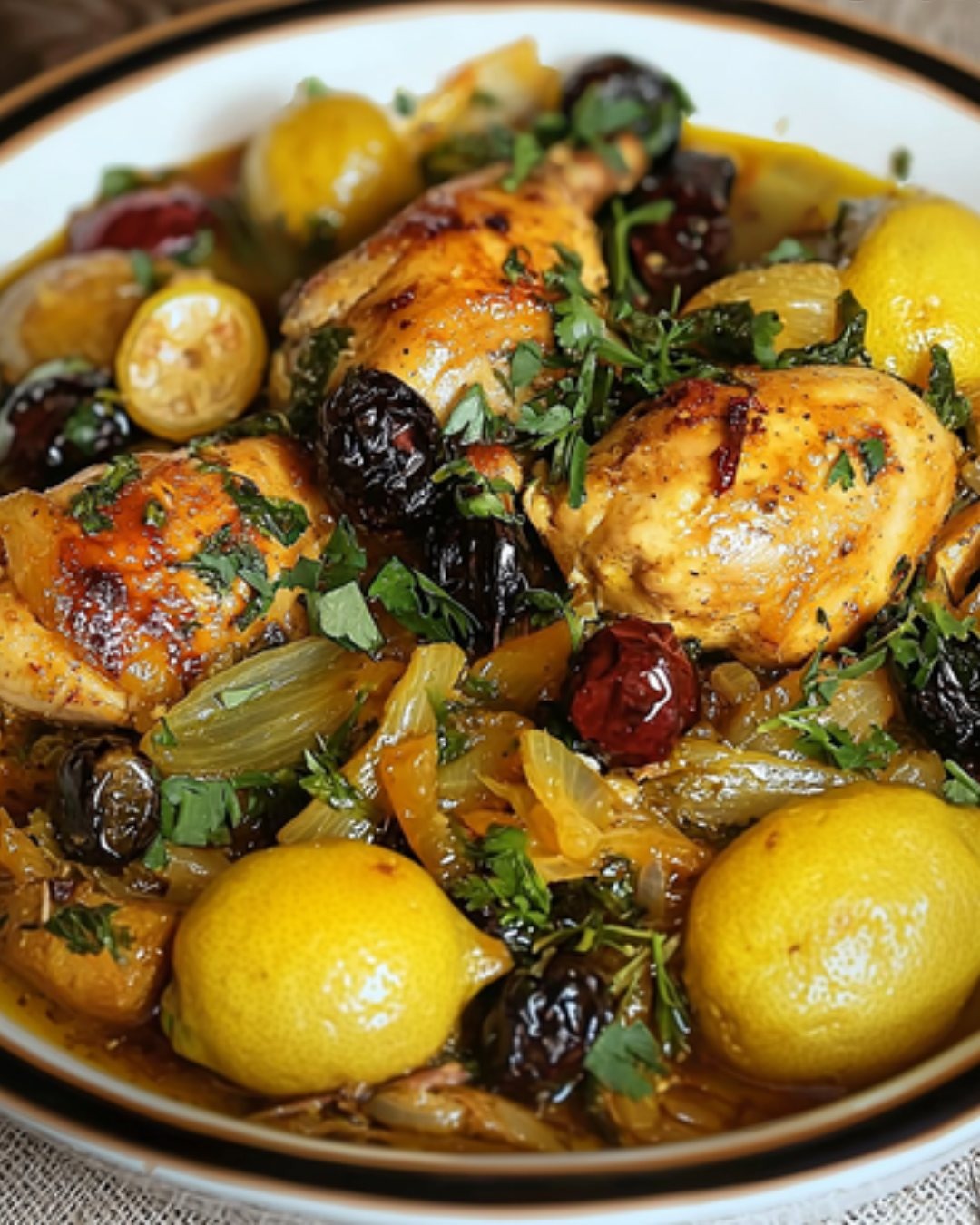 Tajine de poulet au fenouil et citron confit