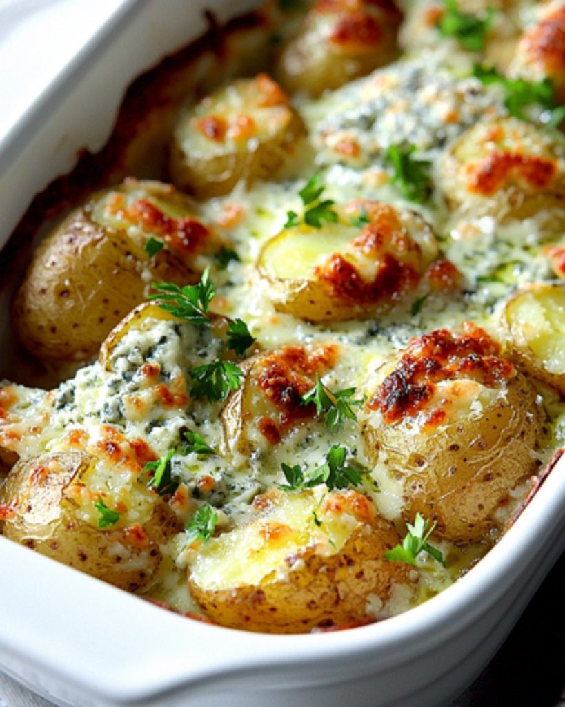 Gratin de Pommes de Terre au Gorgonzola et Herbes Fraîches : Un Plat Savoureux et Réconfortant 