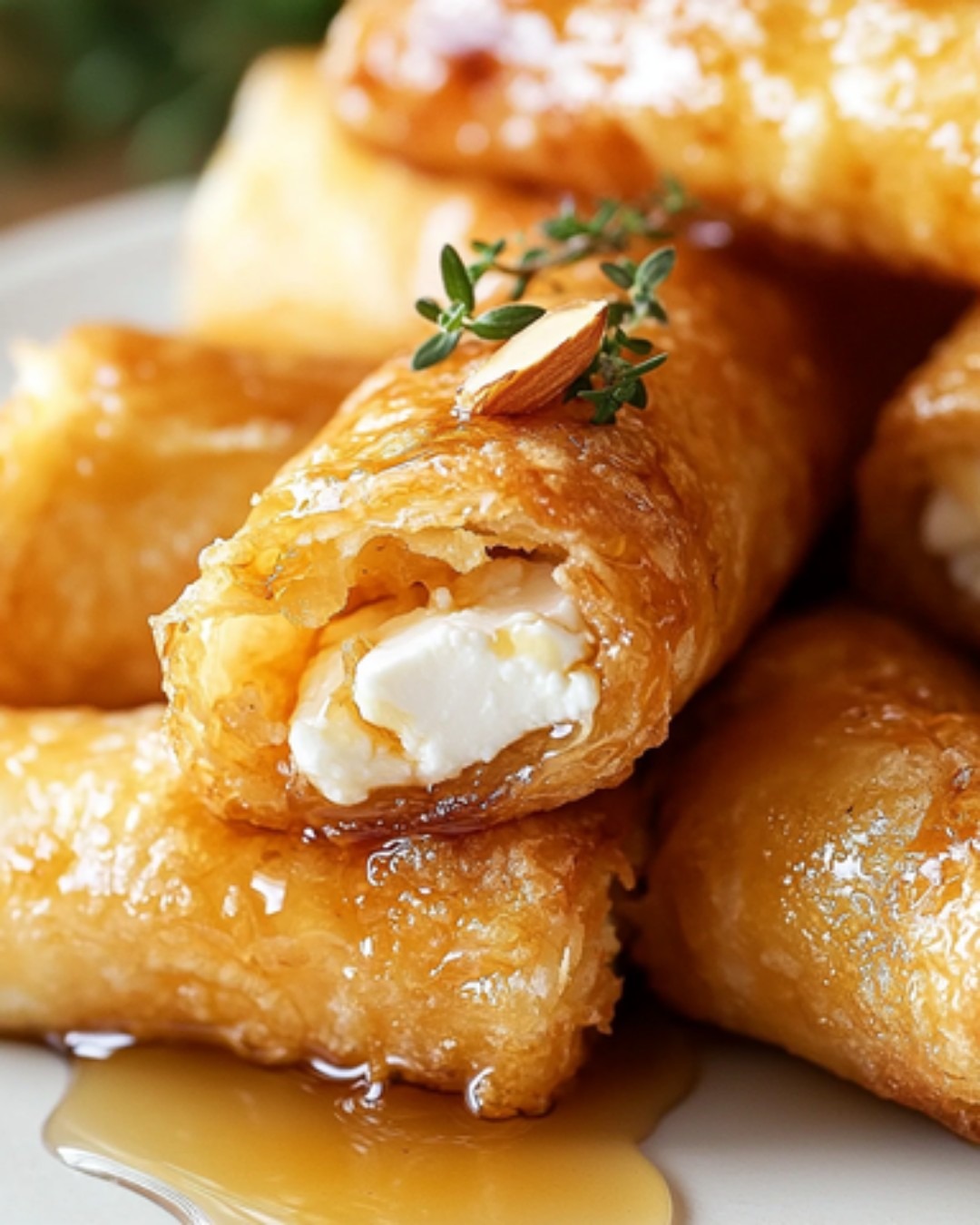 Rouleaux Croquants de Feta au Miel et Amandes