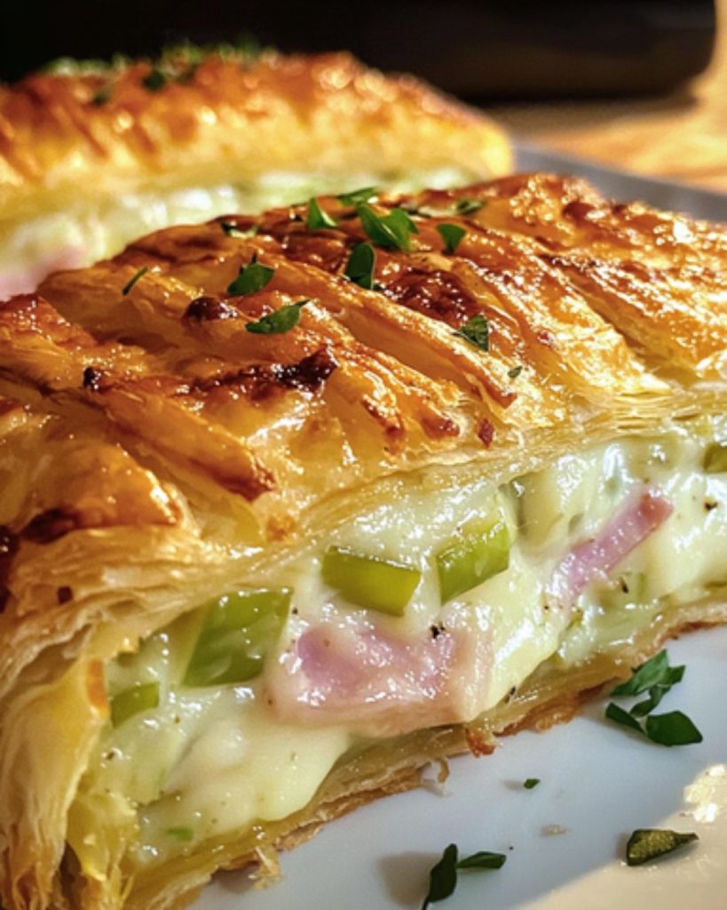 Feuilleté Jambon, Poireaux, Comté et Béchamel