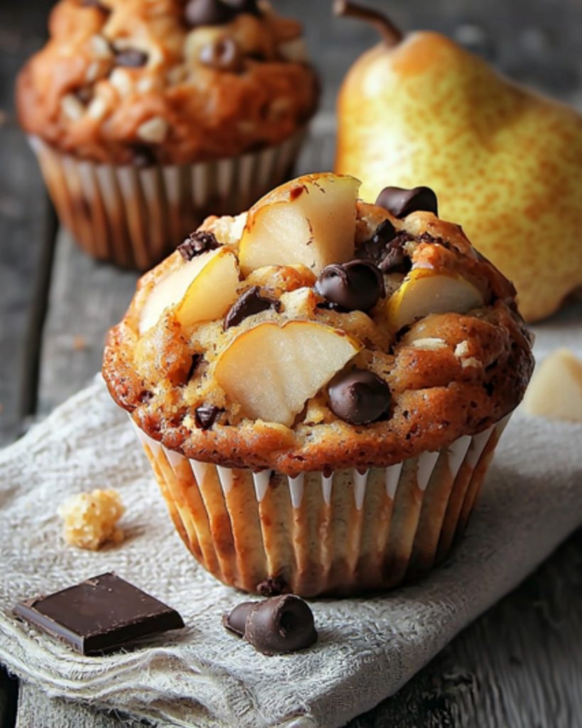 Muffins poires & chocolat