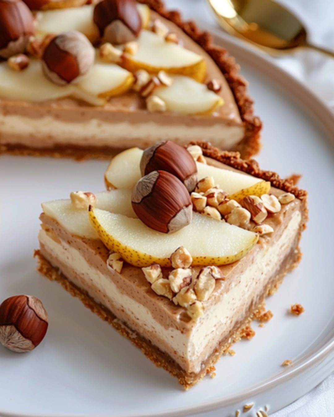 Délice Automnal : Tarte Marron, Poire et Noisette 