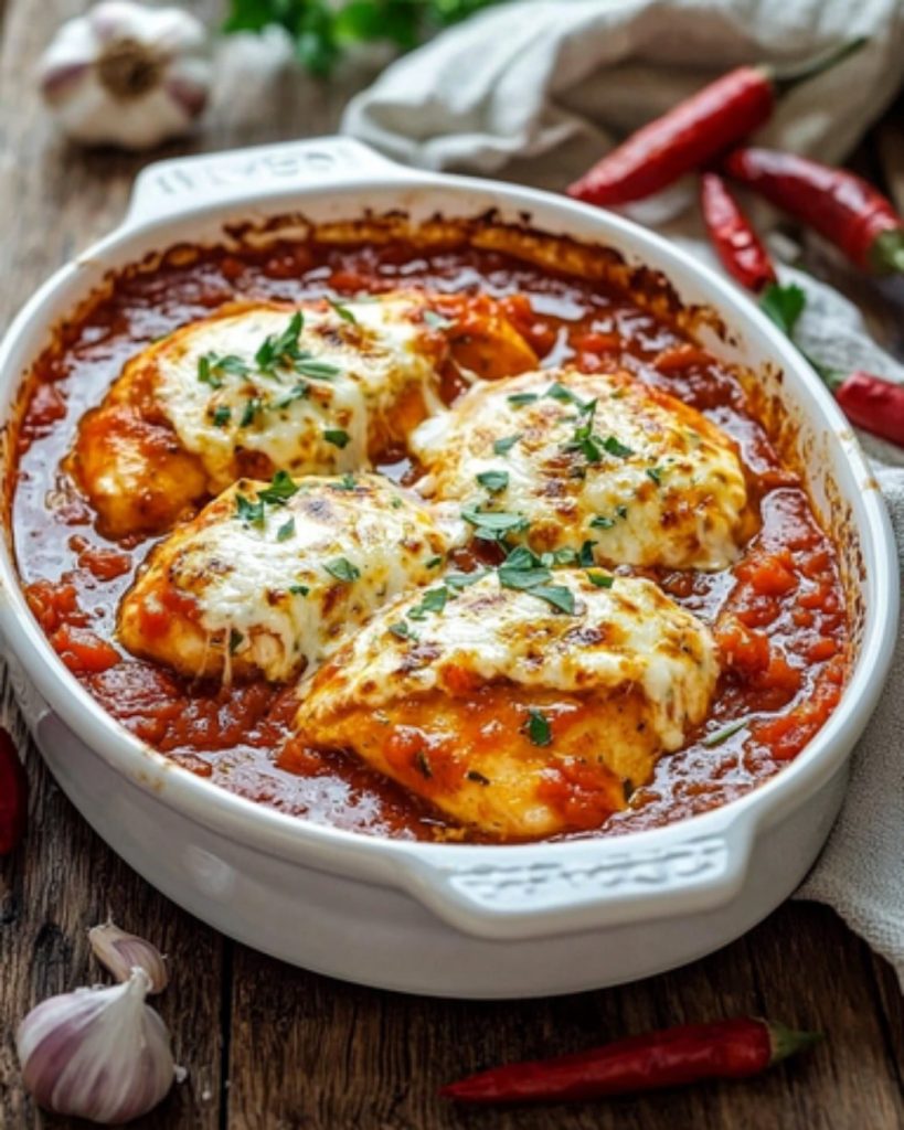 Poulet Gratiné à la Mozzarella et Tomate au Four : Un Plat Réconfortant et Parfumé 