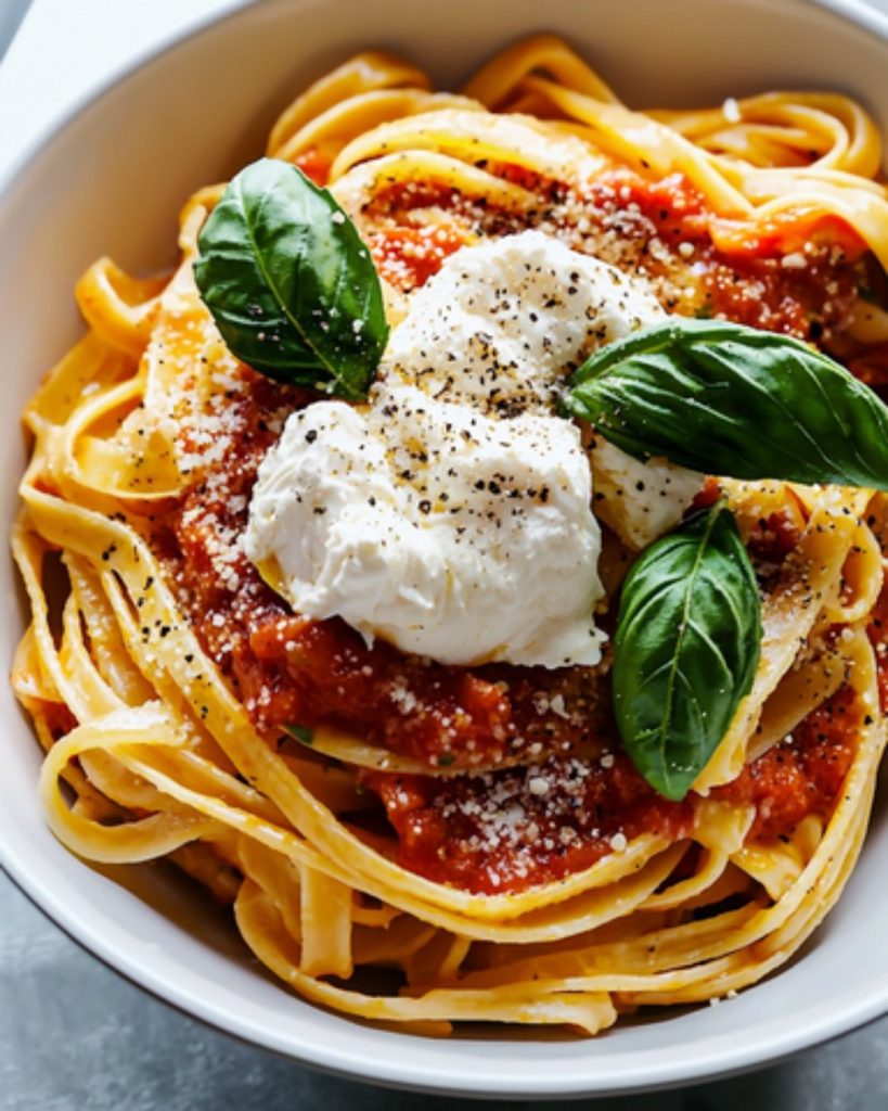 Linguine Tomates Confites & Burrata Crémeuse : Un Délice Méditerranéen signé Hélène Darroze 