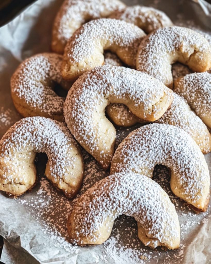 Cornes de Gazelle au Sucre Glace : Un Plaisir Fondant aux Parfums d’Amandes 