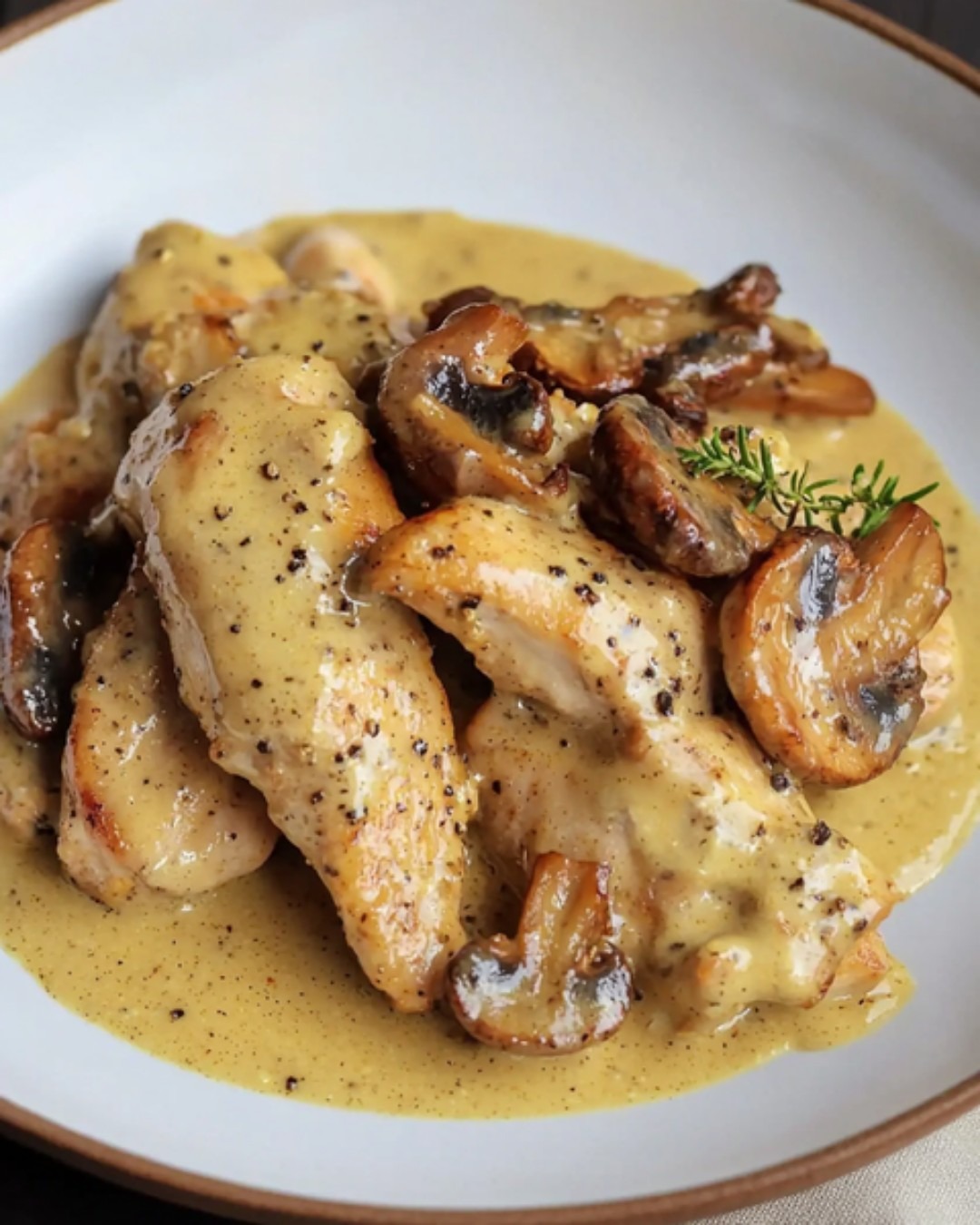 Poulet à la Moutarde et Champignons