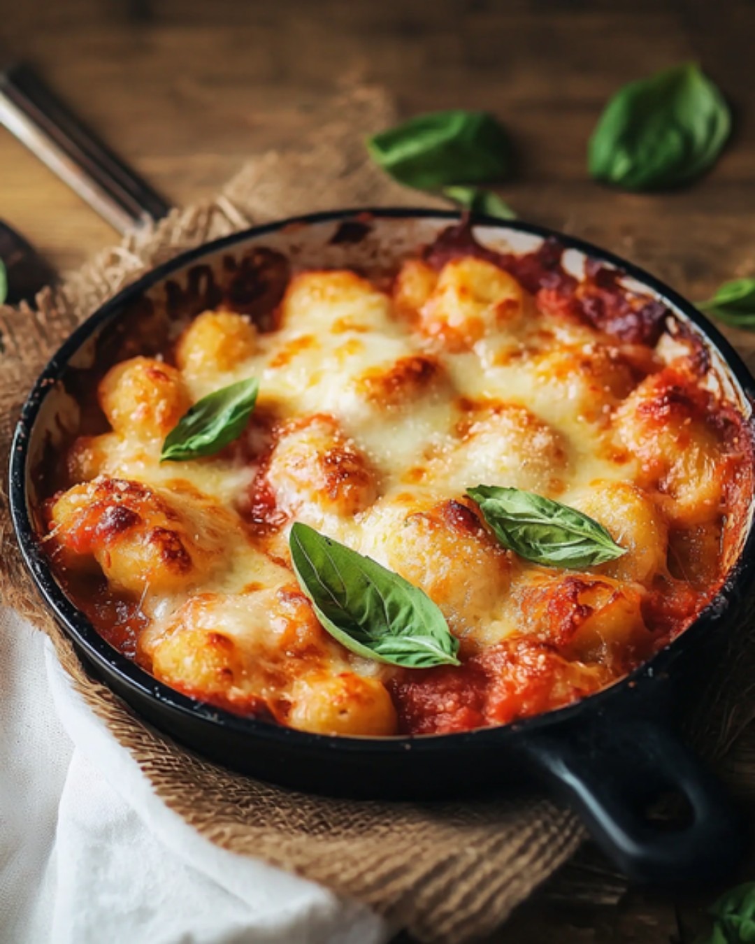 Gratin de Gnocchis, Sauce Tomates et Mozzarella