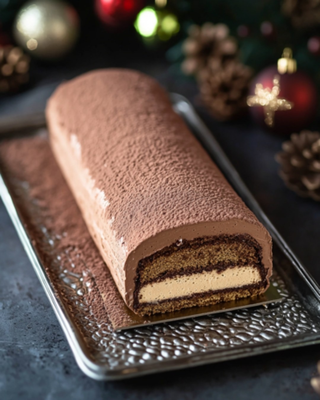 Bûche Royale au Praliné et Chocolat – Pour un Noël Magique 