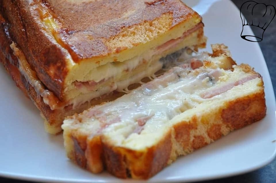 Croque cake au jambon et au fromage