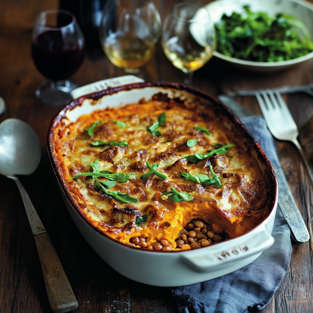 Parmentier à la citrouille et aux lentilles