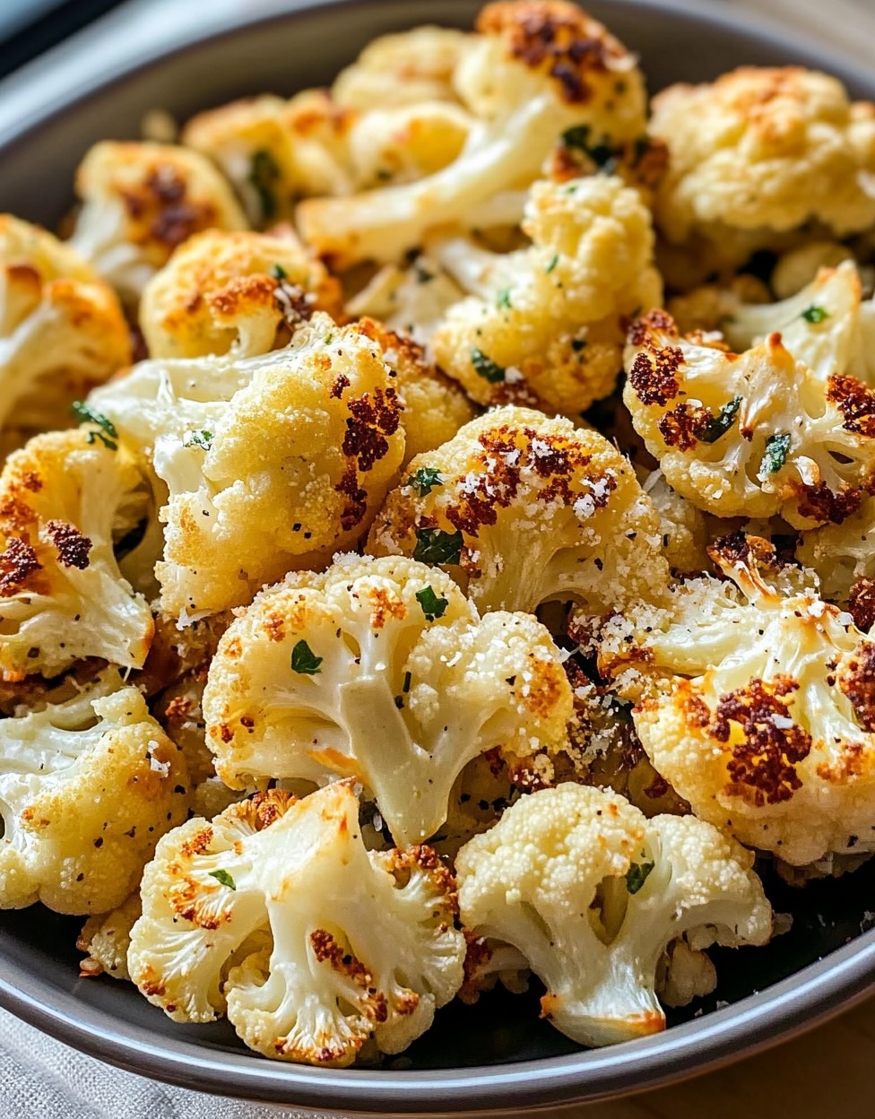 Chou-fleur rôti au parmesan et à l’ail