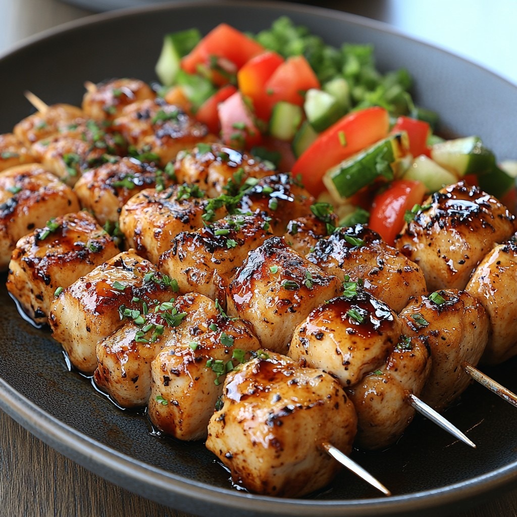 Les brochettes de poulet teriyaki 