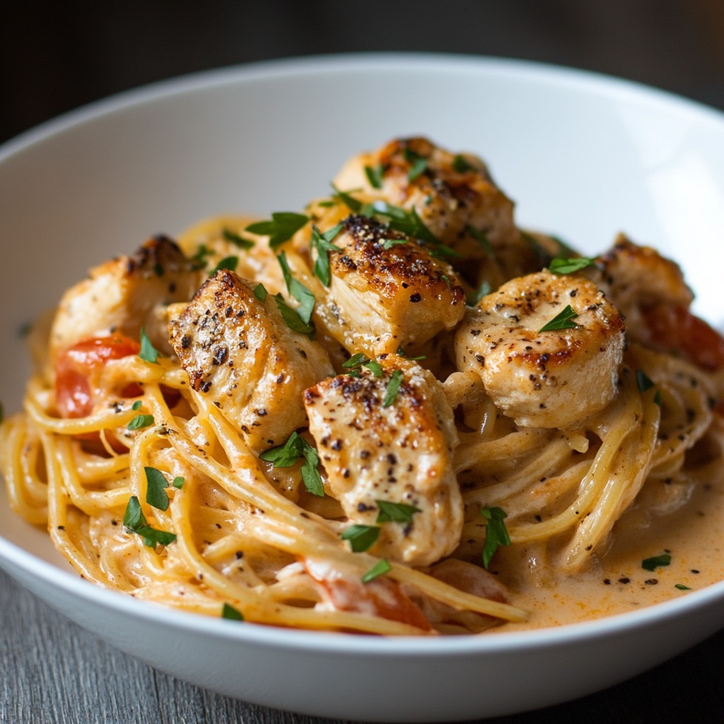 Le spaghetti au poulet Monterey