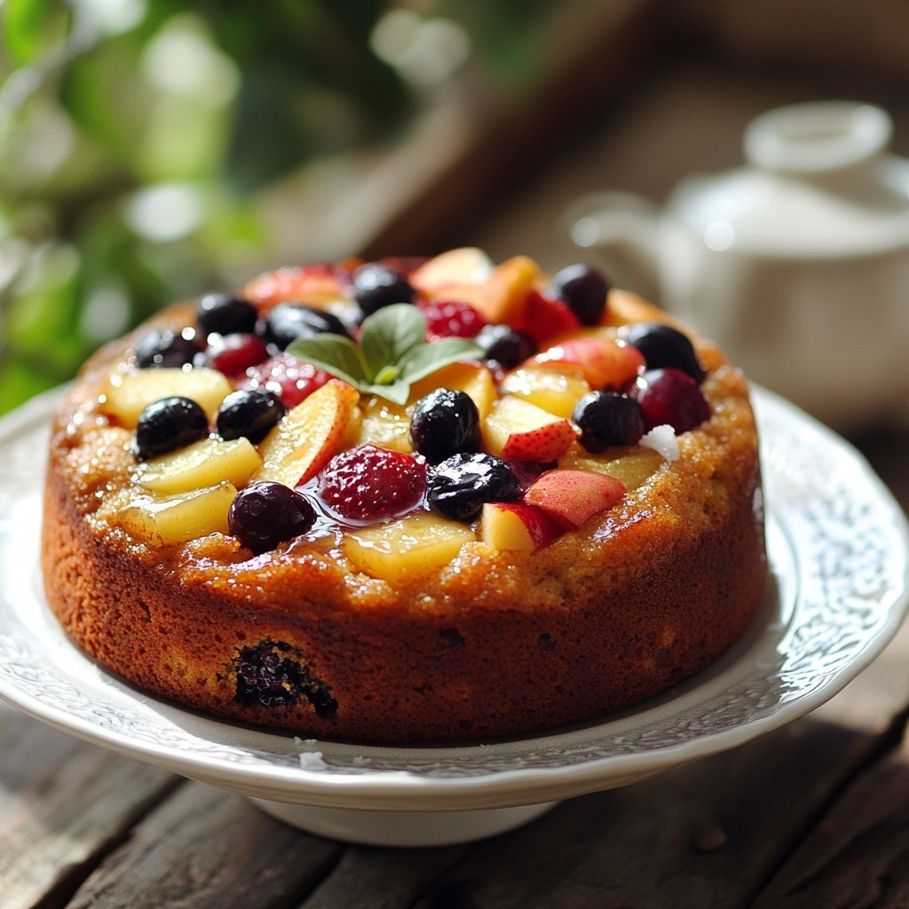 délicieuse  gâteau aux fruits