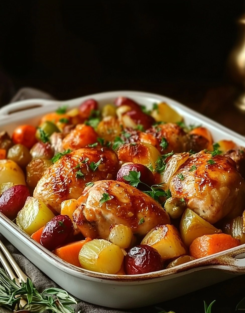 Poulet au four aux légumes