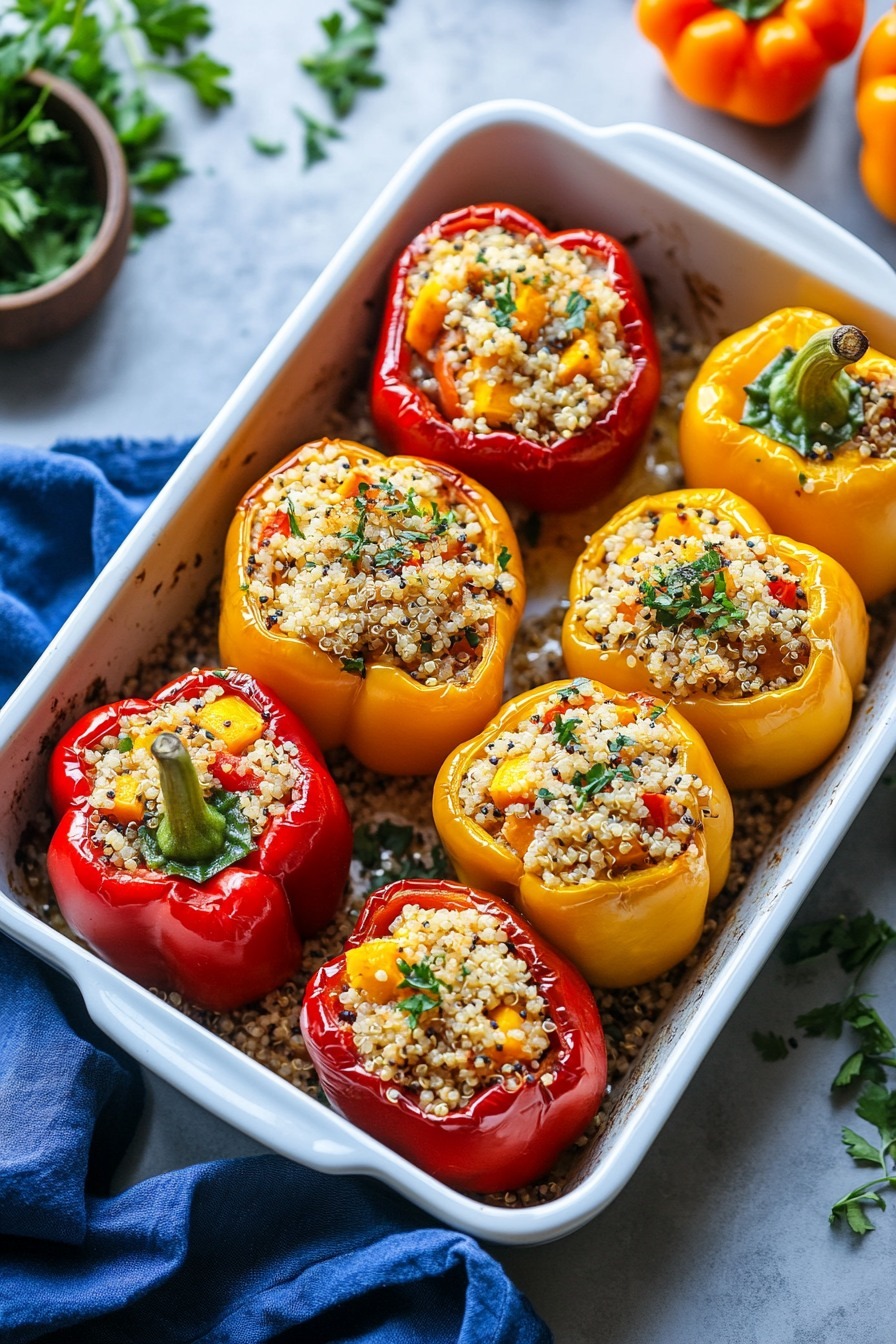 poivrons farcis à la courge et au quinoa