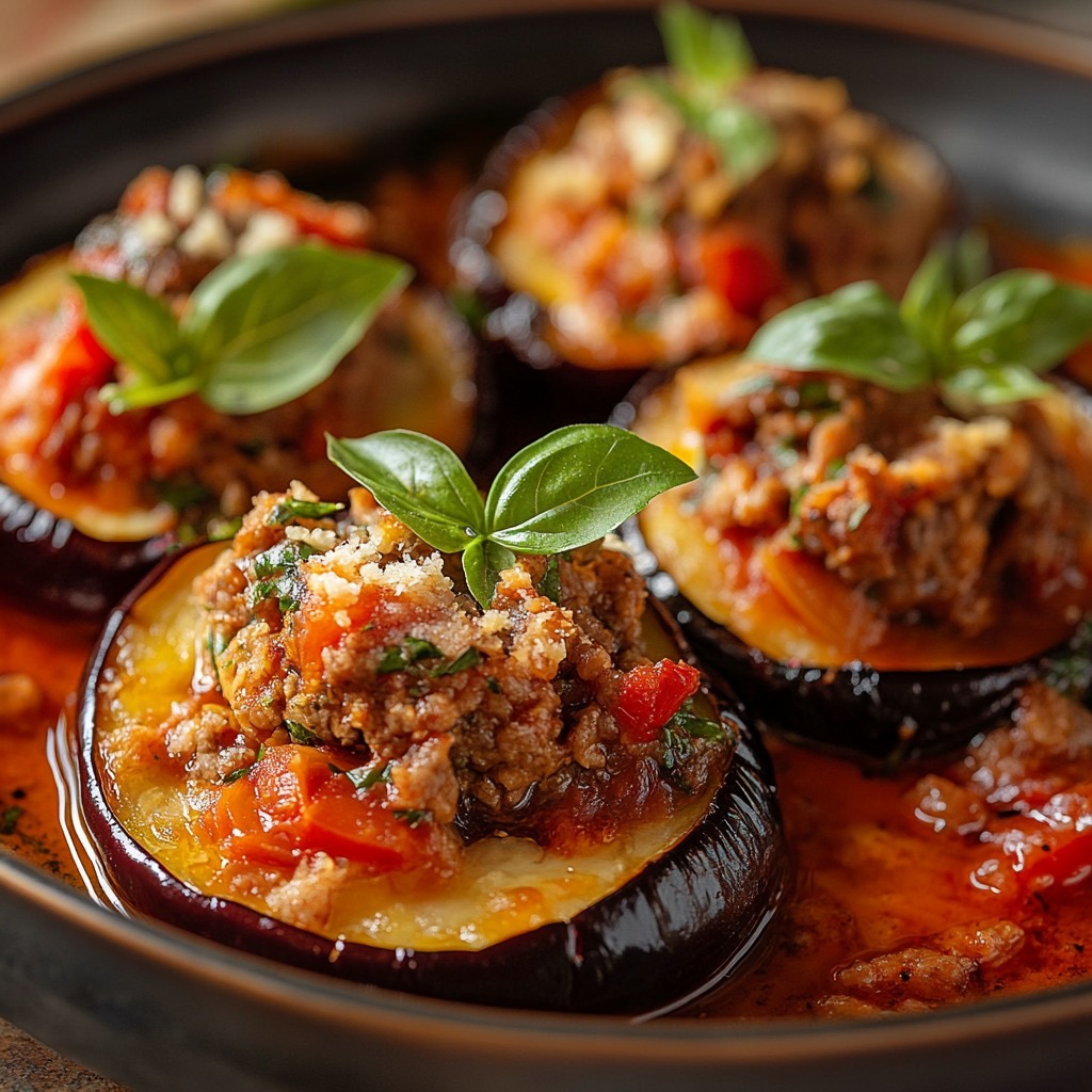 aubergines farcies à la viande