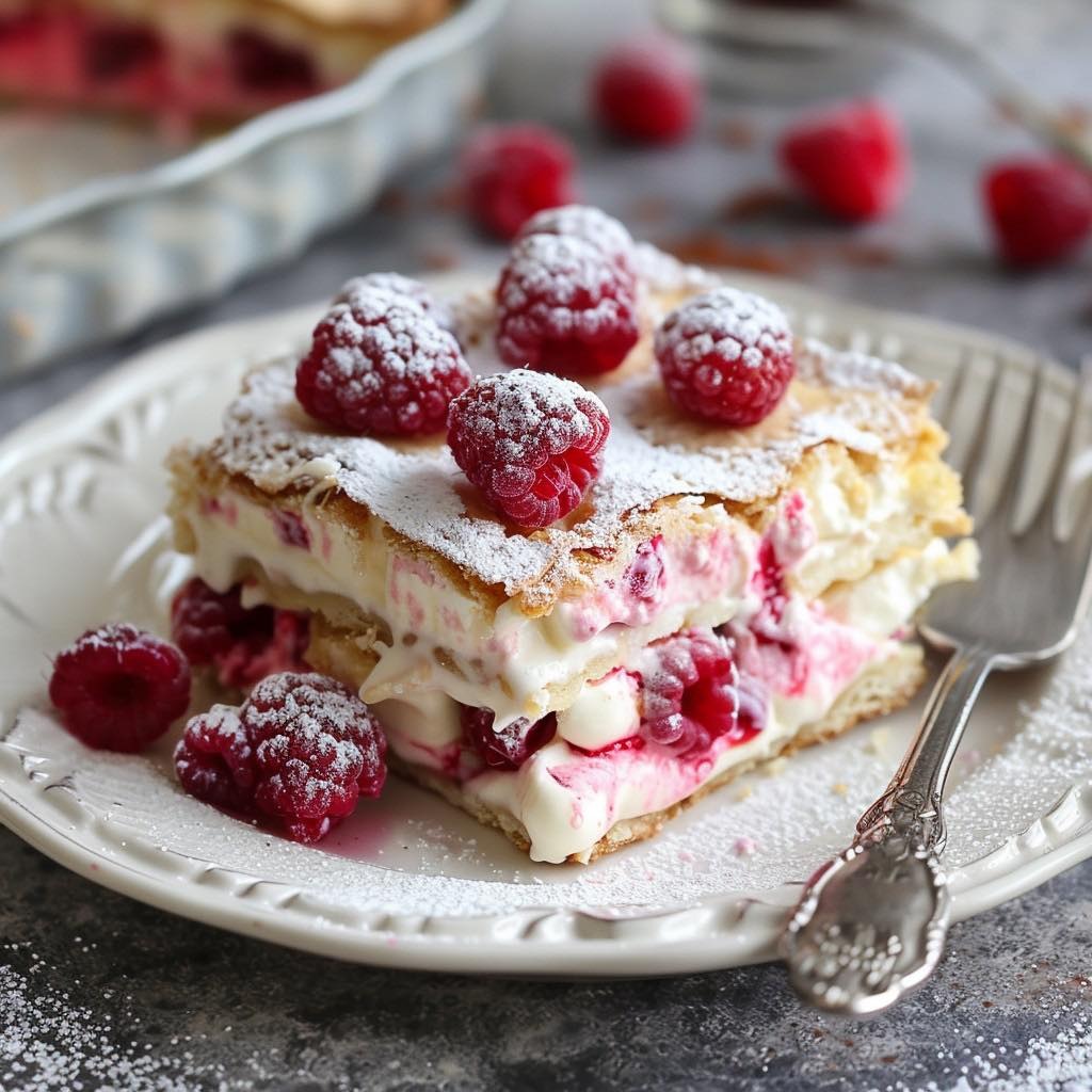 Gâteau Lasagne Chocolat Blanc Framboise