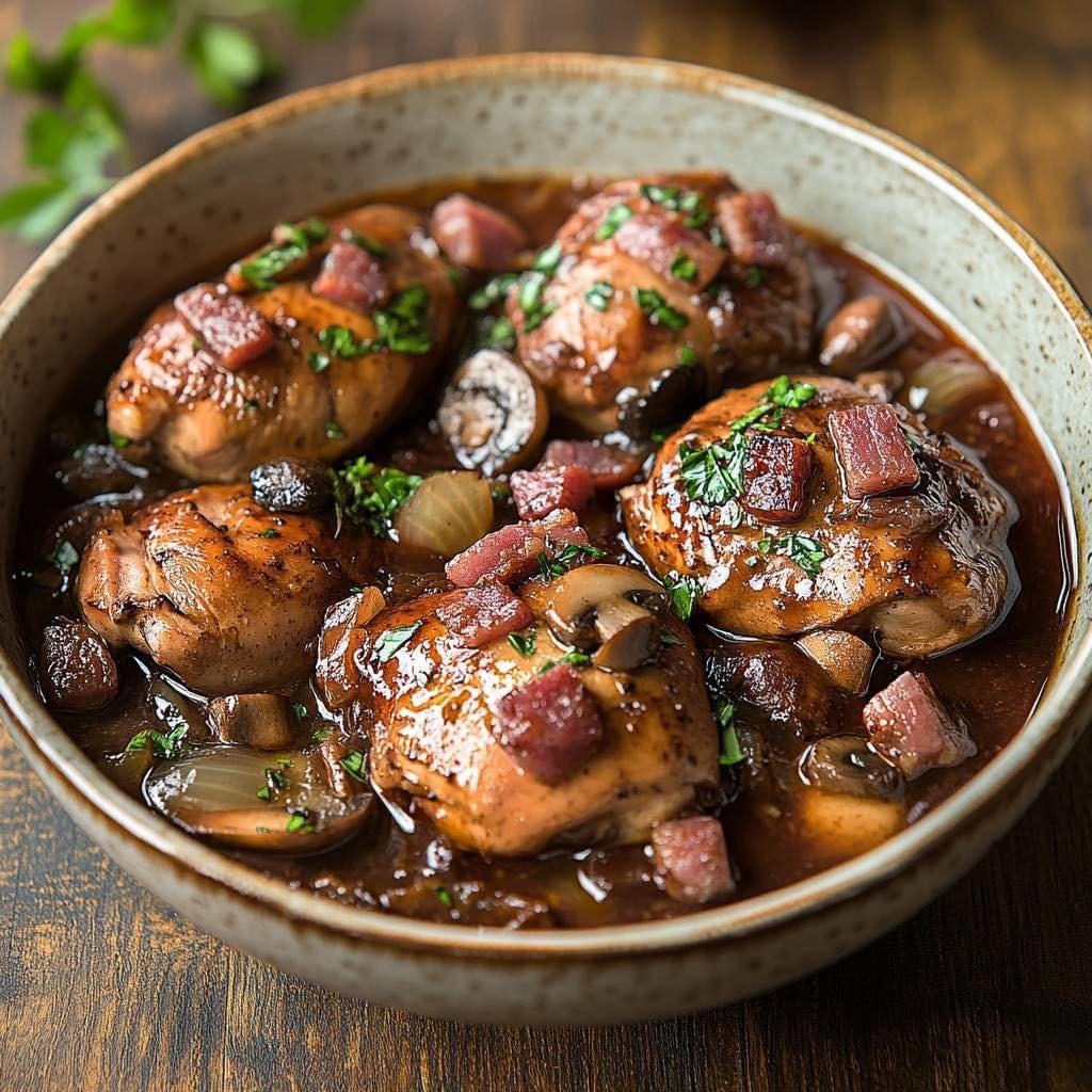 Poulet à la Moutarde et aux Champignons