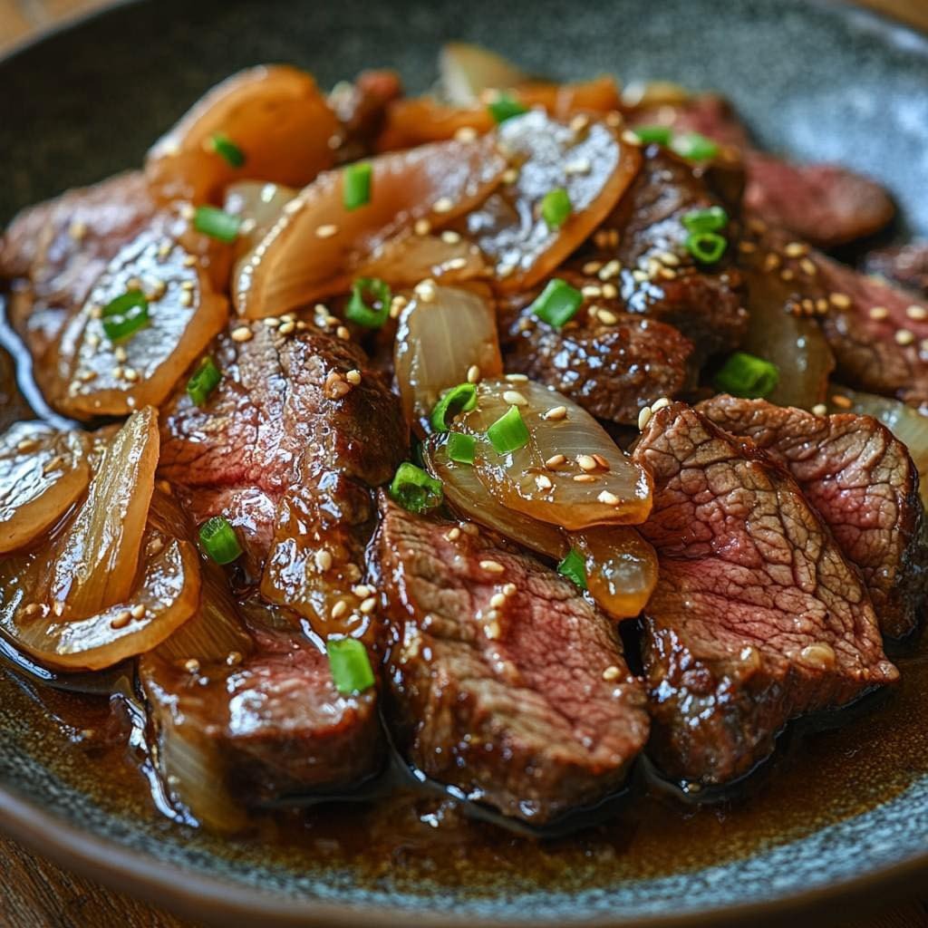 bœuf sauté aux oignons