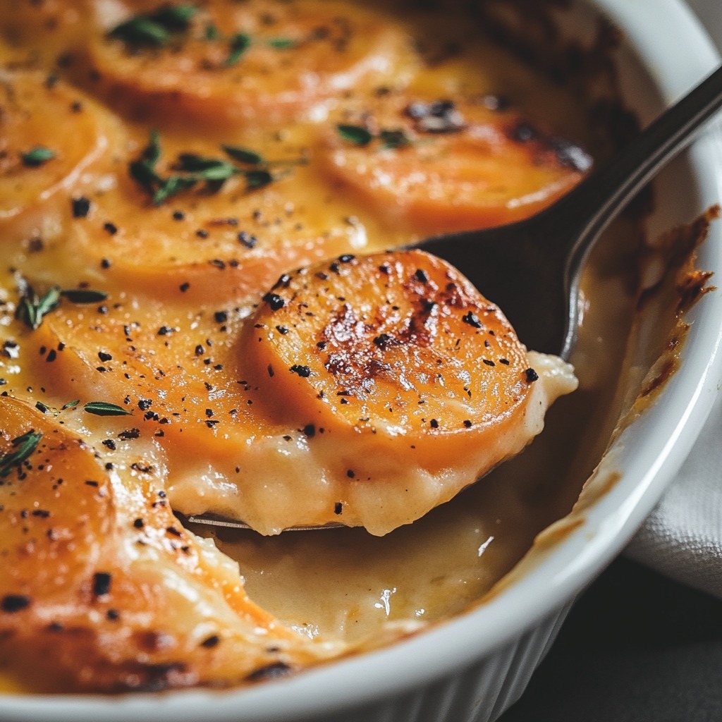 gratin de patates douces crémeux