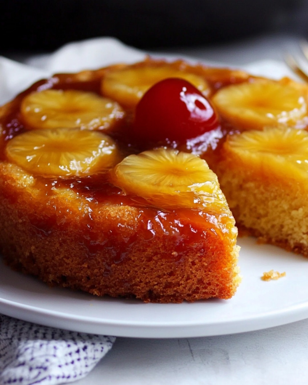 Gâteau renversé à l’ananas facile