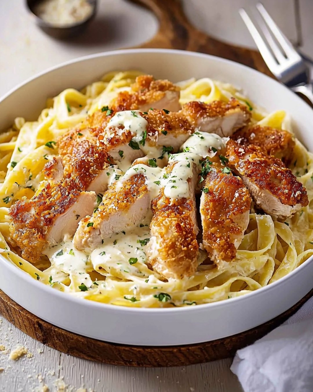 Poulet Crispy & Tagliatelle Alfredo