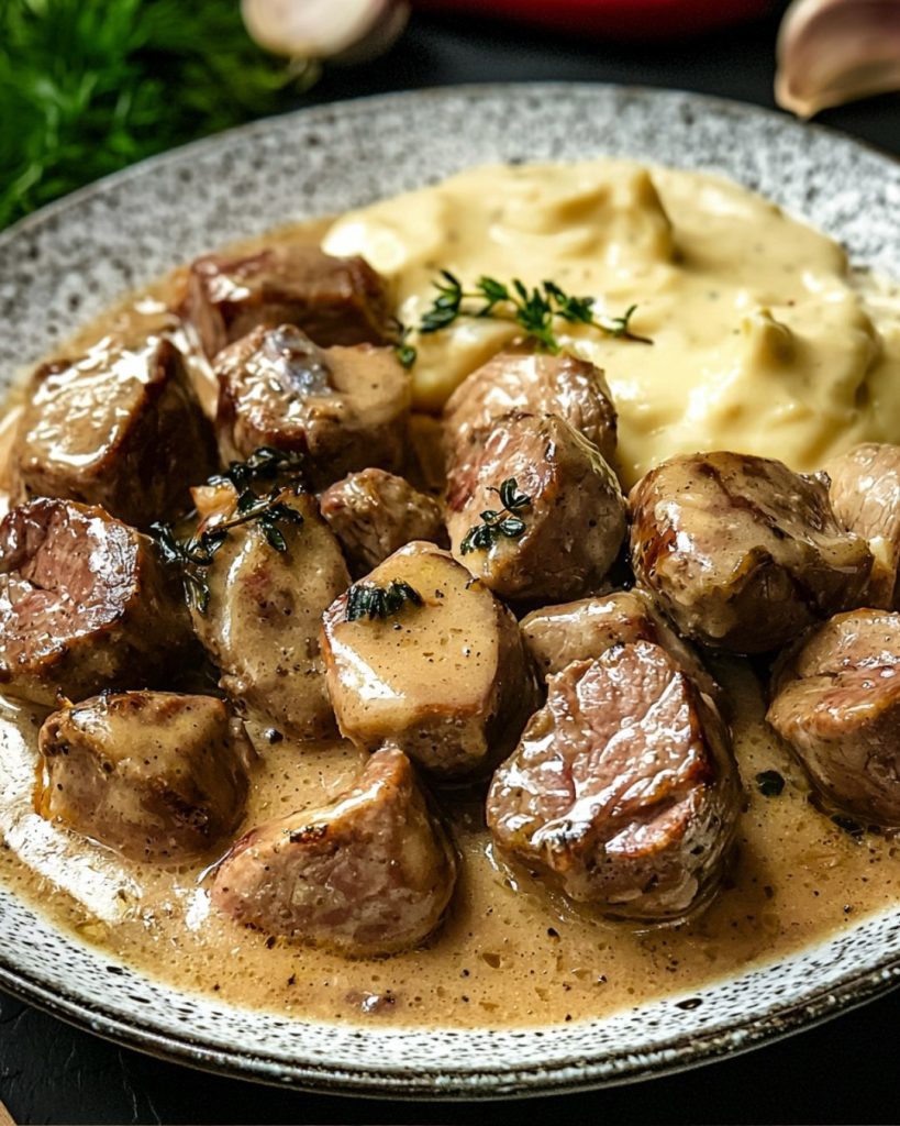 Rognons de Veau Flambés au Cognac et Sauce Crémeuse