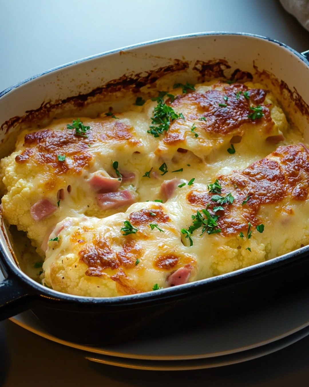 Chou-Fleur au Jambon et à la Béchamel