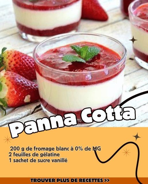 Panna Cotta Allégée aux Fraises