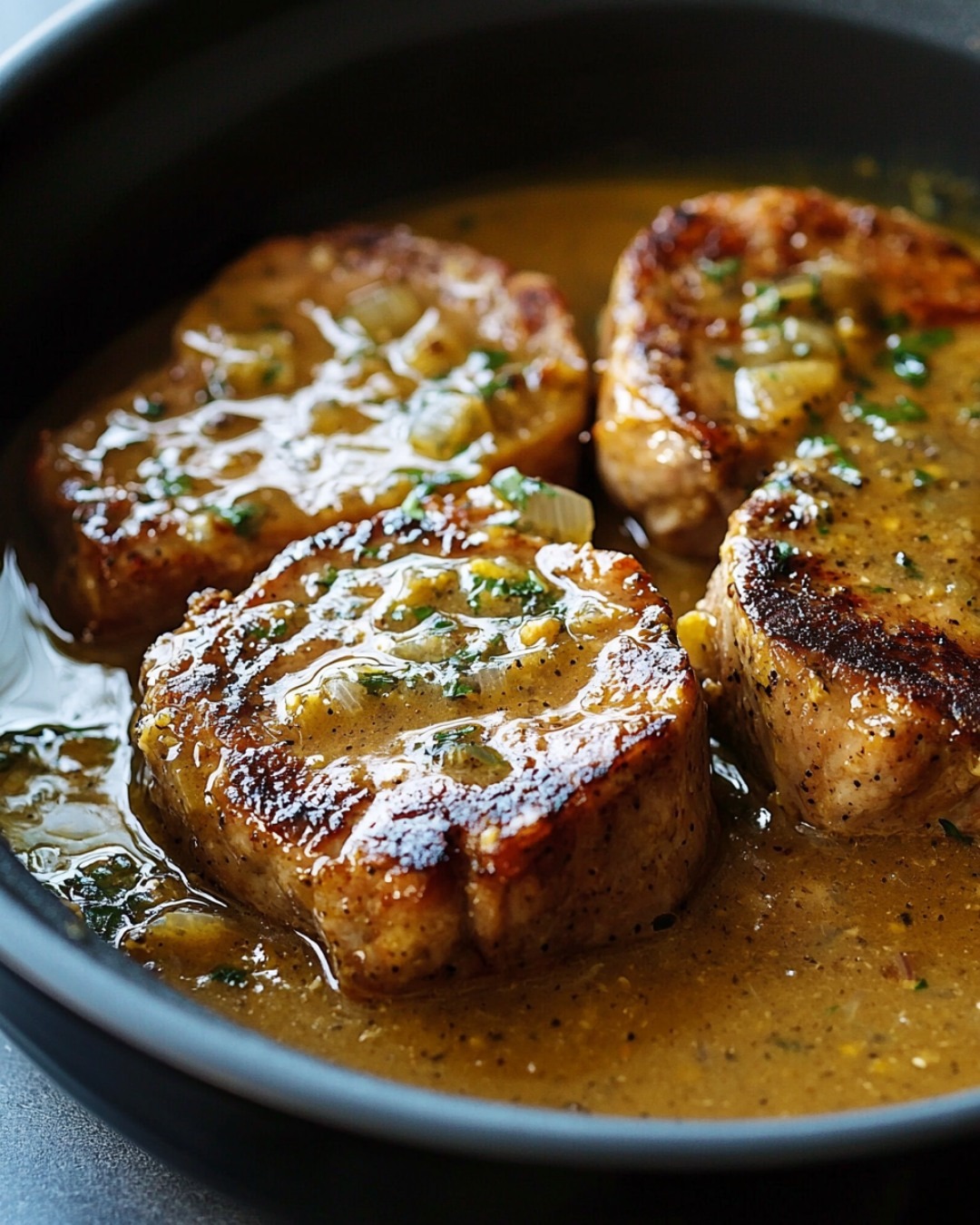 Côtelettes de Porc à la Moutarde à la Mijoteuse